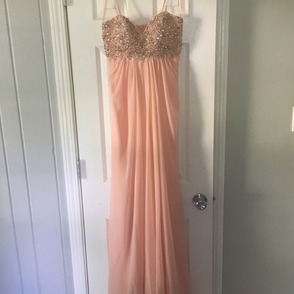 Pink Strapless Formal Gown